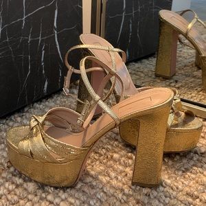 aquazzura gold platform strappy sandals 40